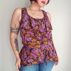 Anthro| lil floral multicolored button down top 6